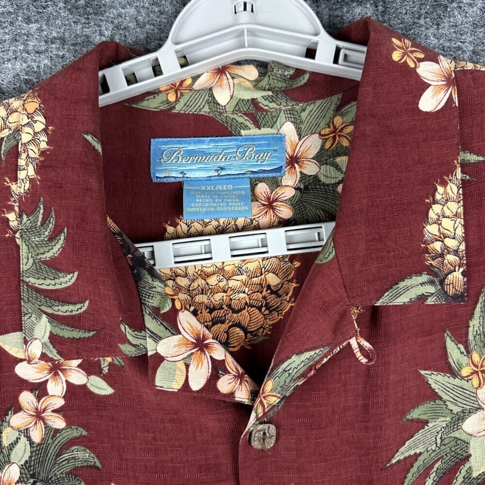 Bermuda Bay100 % Silk Men's Hawaiian Short Sleeve Shirt, Button Up, XXL - Picture 3 of 16